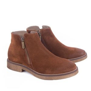 Italeau Foliana Ankle Booties Waterproof Suede Cognac